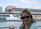 Lynne still enjoying her glass of champers