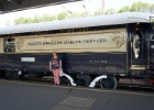 Lynne - posing with the train... Bar Wagon of course!