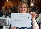 Lynne showing the train route