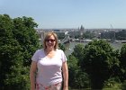 Lynne posing on the walk up to Buda Castle