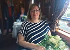 Lynne waiting for brunch to be served